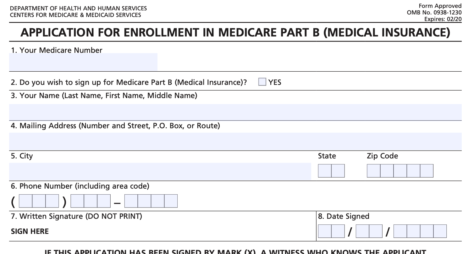 How To Help Your Clients Sign Up For Medicare Part B   Sign Up For Medicare Form 